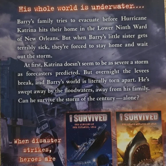 Scholastic I Survived Hurricane Katrina Book - Red and Blue Cover - Picture 2 of 2